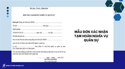 Mẫu đơn xác nhận tạm hoãn nghĩa vụ quân sự