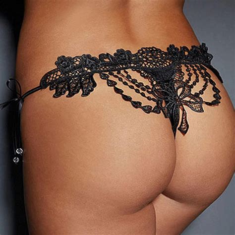 Sexy Lace Lingerie Women Hollow Out Transparent Low Waist Thong Underpant Erotic Lingerie Women