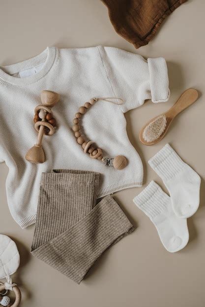 Premium Photo Flatlay Aesthetic Scandinavian Newborn Baby Clothes