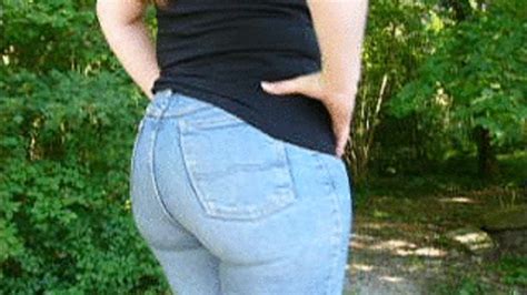 Hot Brunette Girl In Skintight Mustang Strechjeans And High Heels Skintight Jeans Video