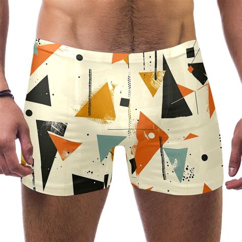 Jammers For Men Mens Bikini Swimwear Lovely Modern Cartoon Geometric Pattern Walmart