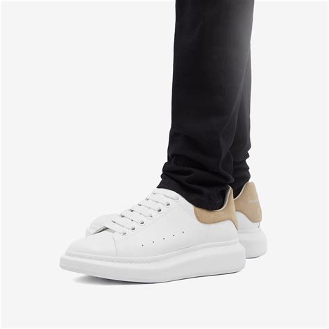 Alexander McQueen Heel Tab Oversized Sneaker White Beige END