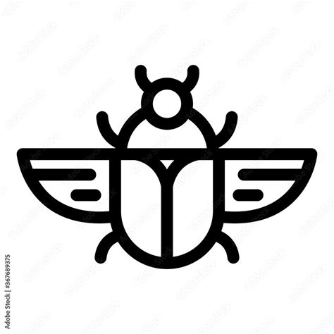 Flying Scarab Beetle Icon Outline Flying Scarab Beetle Vector Icon For