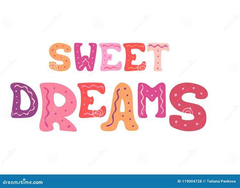 Cute Hand Drawn Vector Lettering For Design Sweet Dreams Stock Vector