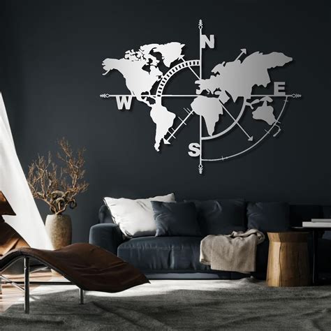 Amazon Metal Wall Decor Map Of The World Metal Metal World Map