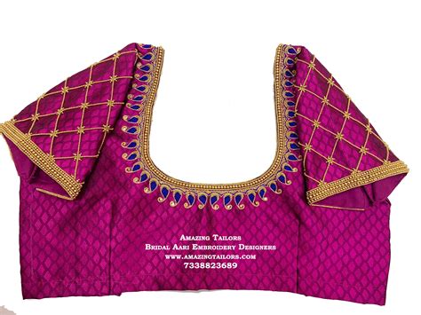 Aari Work Blouse Bridal Blouse Embroidery Work Maggam Work Blouse Code 3664 Amazing Tailors