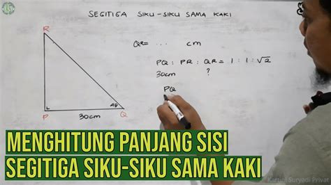 Cara Mudah Menghitung Panjang Sisi Pada Segitiga Siku Siku Sama Kaki