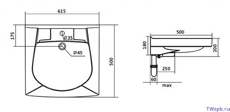 Плоская раковина Пилот 50, Santek 1WH110569 — T-WAY