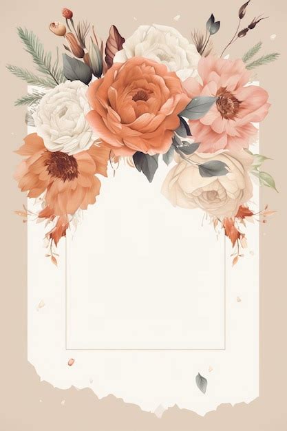 Plantilla De Decoraci N Floral Simple Para Banner Tarjeta De Boda