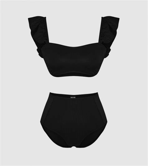 Buy Trendyol Piece Ruffled Bikini Set In Black Thstreet Qatar