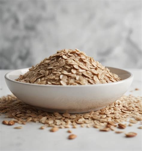 Oatmeal On White Background Premium Ai Generated Image