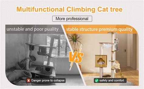 Amazon Sthdofrpaits Modern Wooden Cat Tree 51in Tall Wood Cat