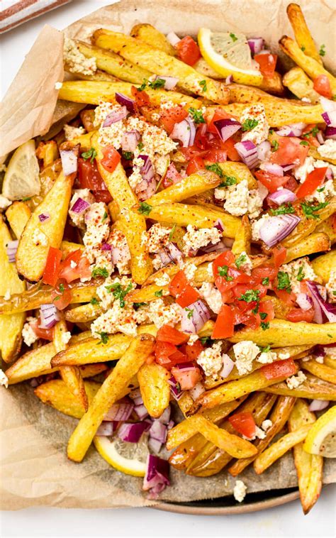 Greek Fries Patates Tiganites With Feta Sweet As Honey