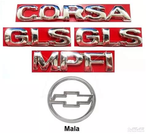 Emblemas Corsa Hatch Mpfi Laterais Gls Mala