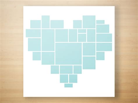 X Heart Photo Collage Template Photoshop Collage Etsy