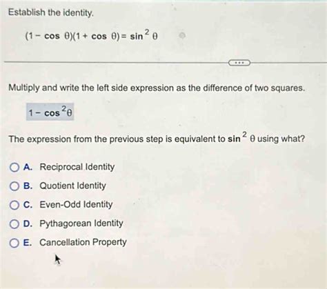 Solved Establish The Identity Cos Cos Sin Multiply