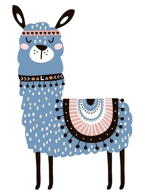 adorable blue llama  pink blanket