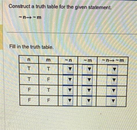 Solved Construct A Truth Table For The Given Statement