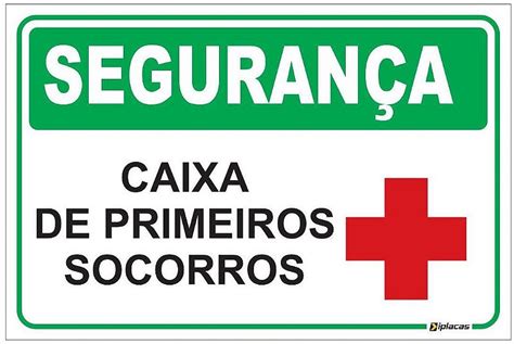 Placa SEGURANÇA Caixa de primeiros Socorros Shock Visual E commerce