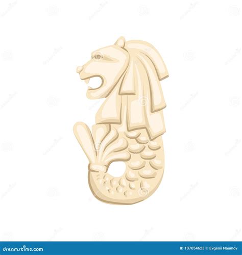 Merlion Statue Linear Icon Cartoon Vector 231611743