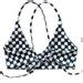 Fallon Top Checkered Reversible Bikini Top Supportive Criss Cross Or Halter Tie Adjustable