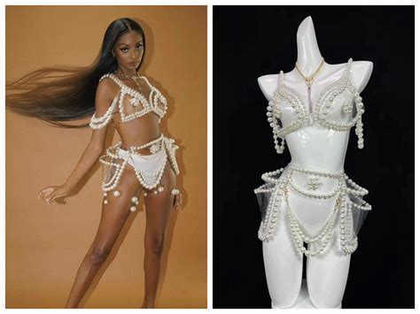 White Pearl Perspective Bikini Outfits Sexy Women S Nightclub Bar