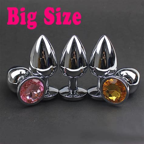 Big Metal Anal Plug Sexy Crystal Jewelry Large Stainless Steel Butt Plug Anus Sex Toys For