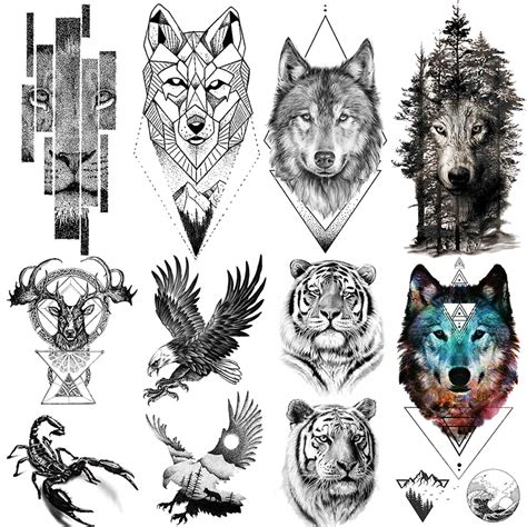 Tatuajes Temporales De Guila Para Hombres Y Mujeres Tatuaje De Lobo