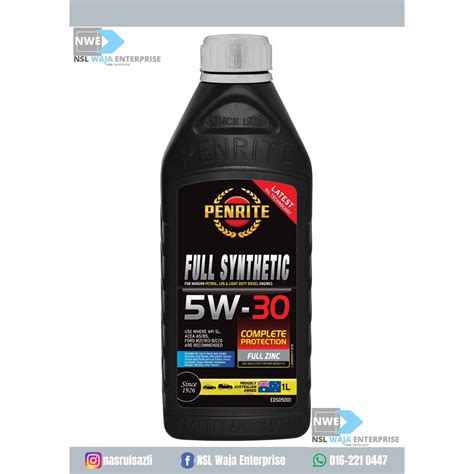 5W-30 Everyday Fully Synthetic Engine Oil Penrite 1 Liter 5W30 Minyak ...