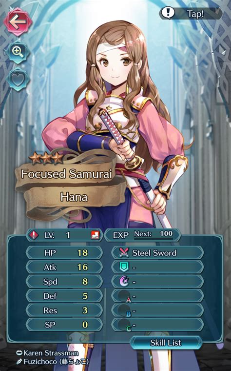 Fire Emblem Heroes Character Hana