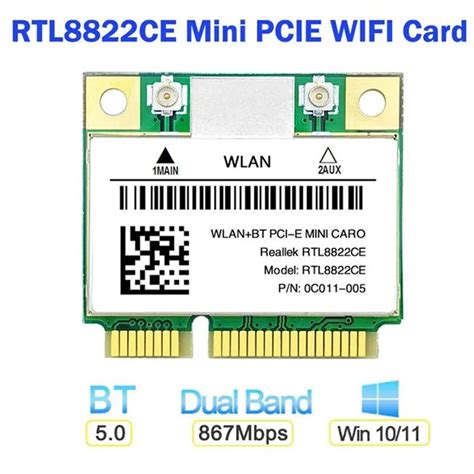 RTL8822CE 1200 Мбит/с 2,4G/5Ghz 802.11A WiFi карта Mini PCI-E Bluetooth ...