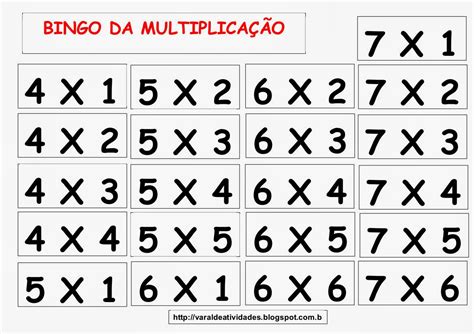 A Vida Ensina O Cora O Educa Bingo Da Tabuada