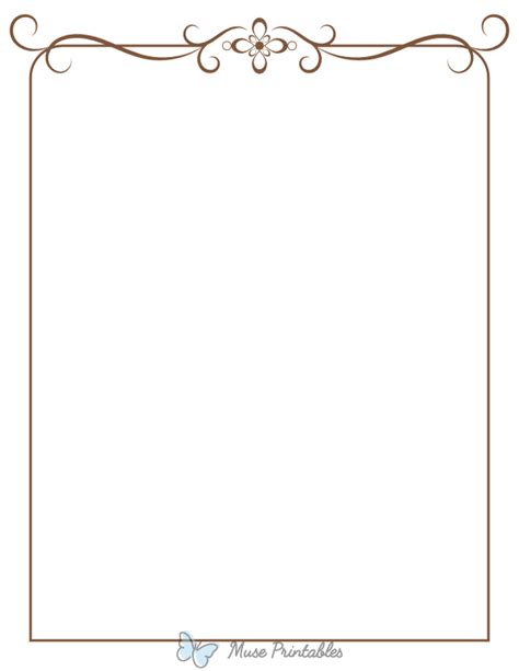 Printable Brown Simple Ornate Page Border