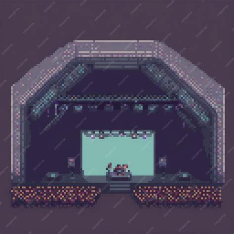 Pixel Art Stage With A Massive Screen Centerpiece Premium Ai