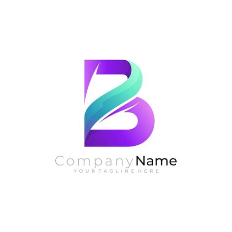 Логотип b, буква b, логотип и сочетание волнового дизайна, простые ...