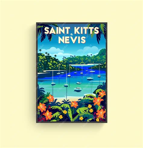 Caribbean Poster, Saint Kitts Nevis Poster, Tropical Print, Caribbean