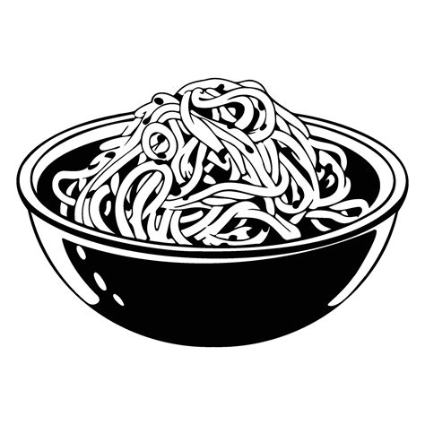 Spaghetti, A bowl of spaghetti, Italian spaghetti pasta in black 26159097 Vector Art at Vecteezy