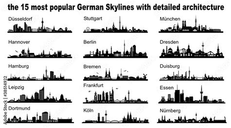 Deutschland Bekannte St Dte Skylines Stock Gamesageddon