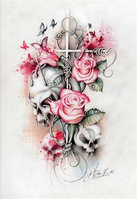 Beautiful Skull Tattoos Clip Art Library