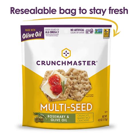 Crunchmaster Kosher Gluten Free Multi Grain Crackers Rosemary Olive