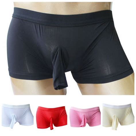 UK Men G String Pouch Boxer Briefs Open Penis Sheath Shorts Stretch