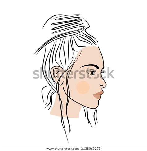 Beautiful Woman Face Nude Makeup Hand Stock Vector Royalty Free 2138063279 Shutterstock