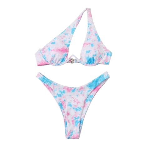 Anineo Color Sexy Women Swimwear Separates Swimsuit With Shoulder Underwire Bikini Swimsuit