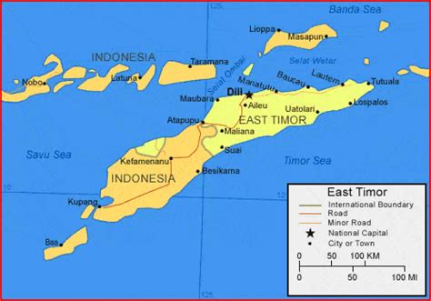 Peta Timor Leste Lengkap Dengan Nama Kota Dan Batas Wilayah Tarunas