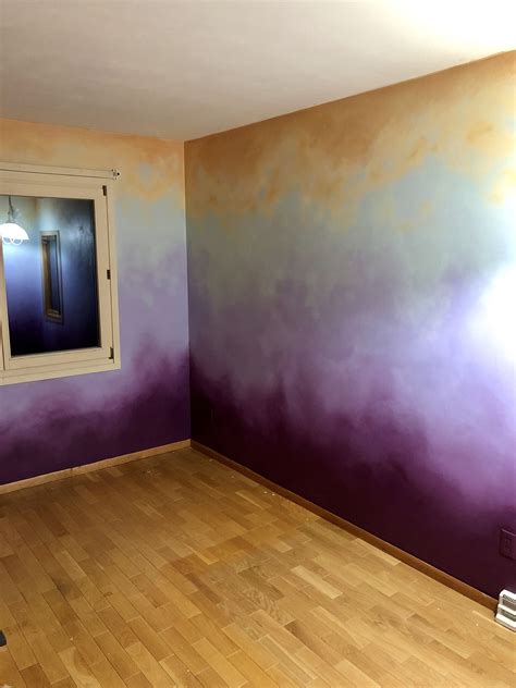 Ombré Walls In 2024 Ombre Wall Ombre Painted Walls Wall Painting Techniques