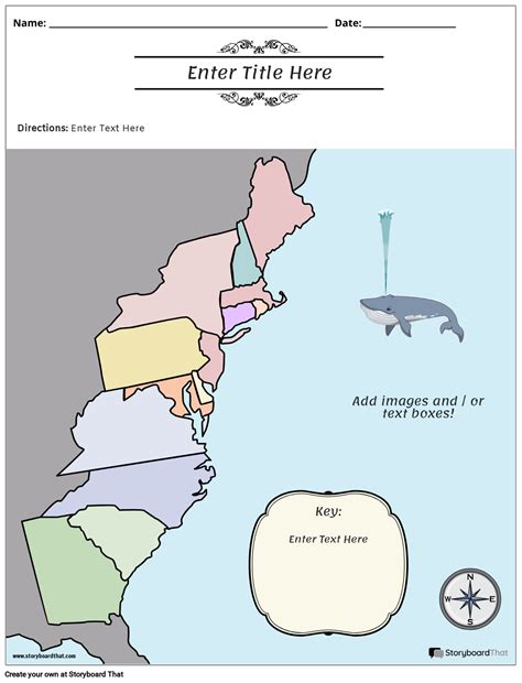 feuille de travail sur la carte des 13 colonies - Observer