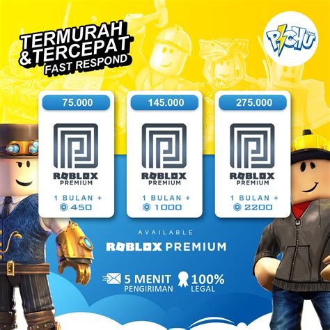 Jual 2200 Robux + Premium Roblox PichuStore | VCGamers