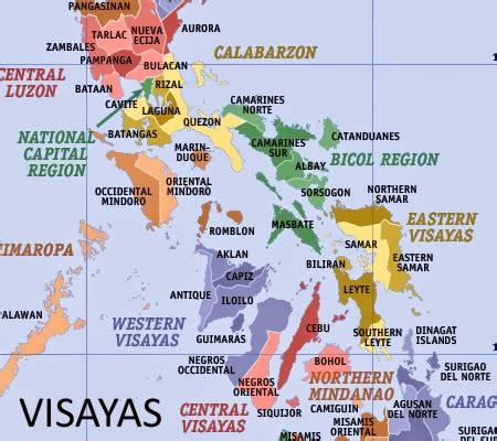 list  visayas regions  total number  provinces top list