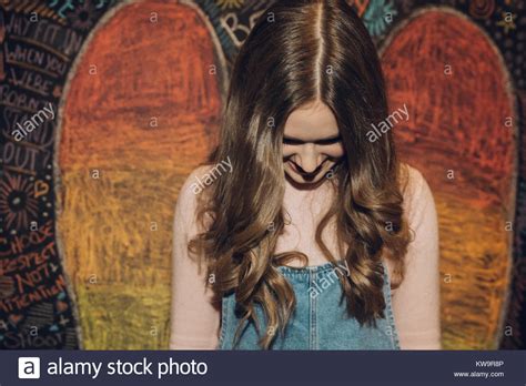 Brunette Shy Hi Res Stock Photography And Images Alamy