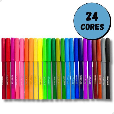 Caneta Hidrocor 24 Cores - Caneta Hidrocor Hidrográfica Escolar 24 Cores Colorida | Shopee Brasil